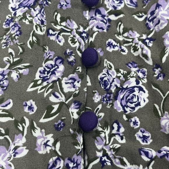 Woman Within Floral Button Down Blouse Top Green Size 3X Flowy Cottage Prairie - Picture 5 of 11